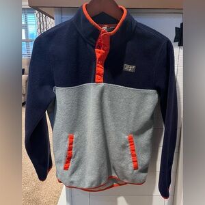 Eddie Bauer boys fleece 1/4 zip size large navy gray